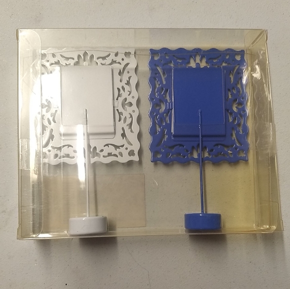 Lot of 4 Duo Packs Divoga Memo Photo Frames Blue & White Metal 5.5"hx3"w-8 Total - Picture 3 of 6